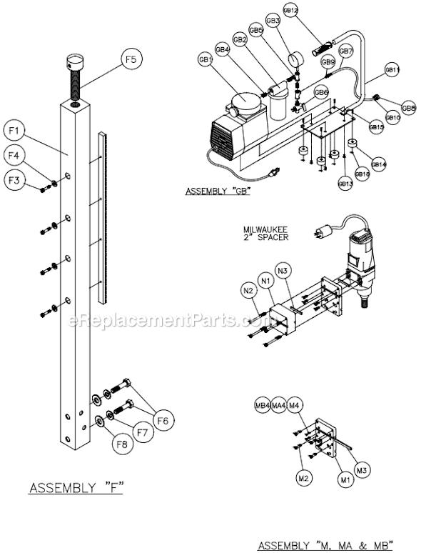 Page D Diagram and Parts List for MANTAII  MK Diamond Electric Drill